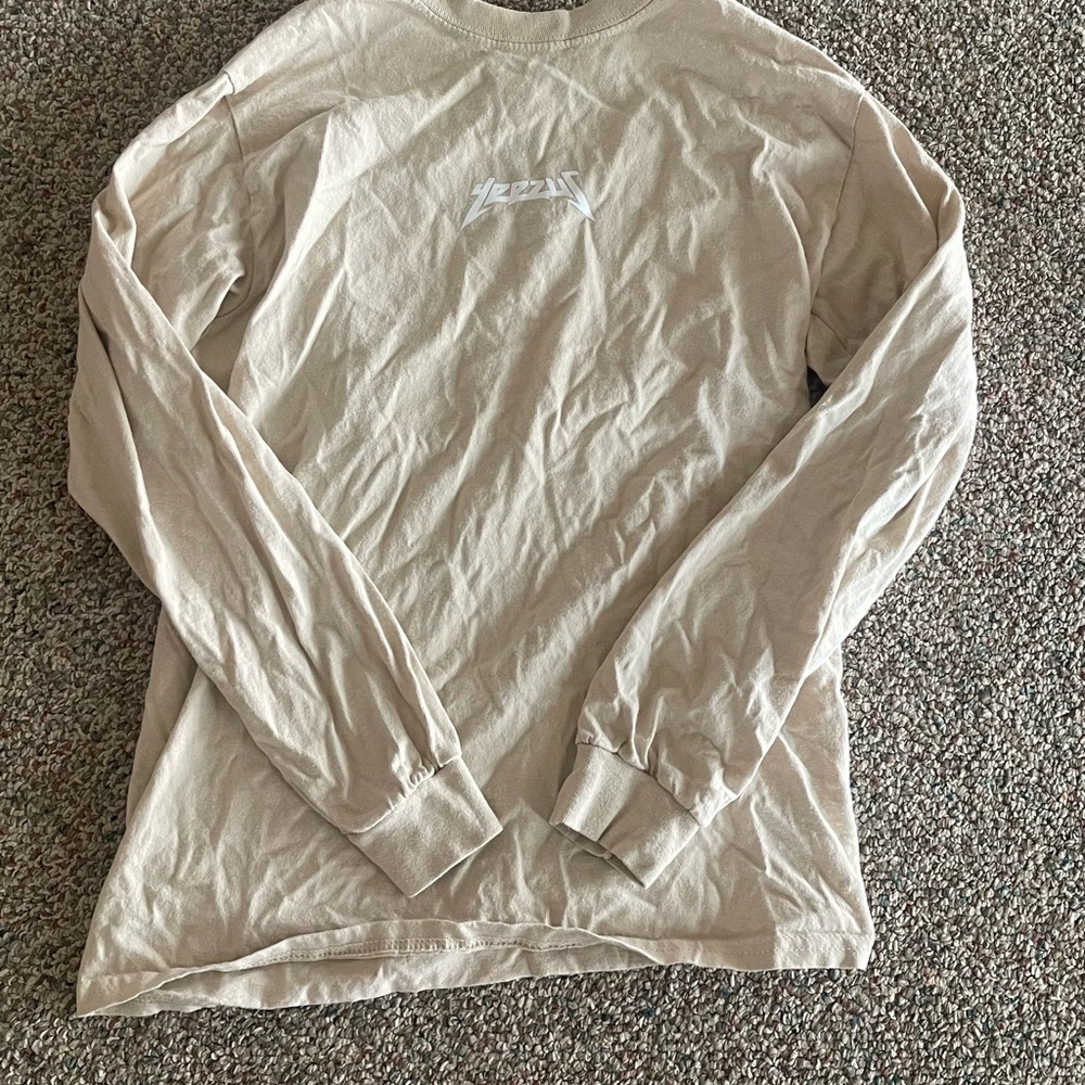Beige Long Sleeve Men's Yeezus Shirt